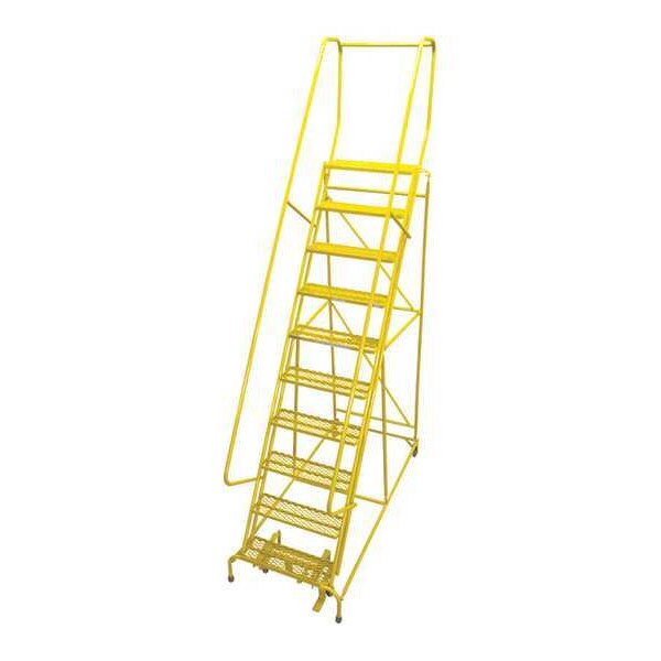 130 in H Steel Rolling Ladder, 10 Steps