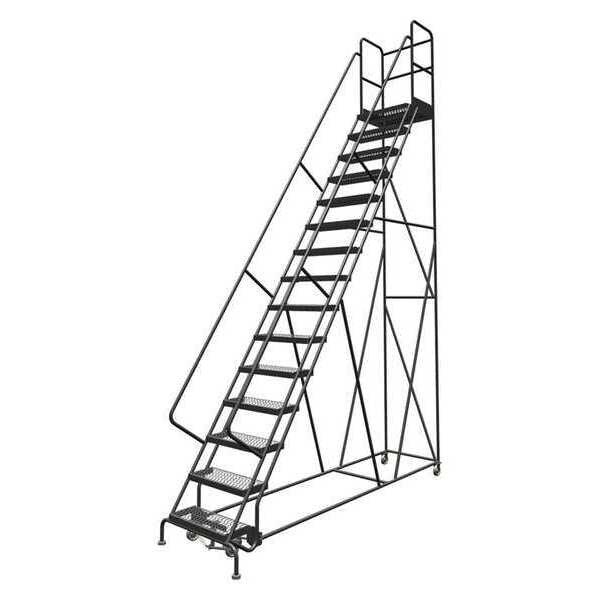 186 in H Steel Rolling Ladder, 15 Steps