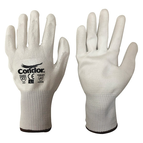 Cut Resistant Coated Gloves, A2 Cut Level, Polyurethane, XL, 1 PR