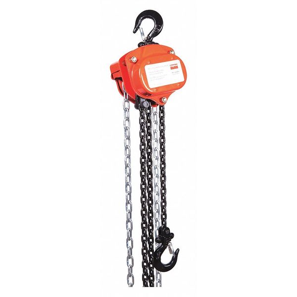 Manual Chain Hoist, 1000 lb., Lift 20 ft.