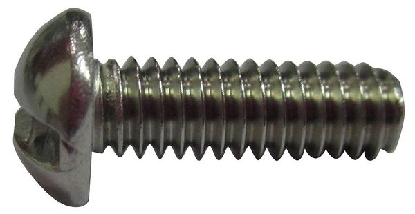 #10-24 x 5/8 in Slotted Round Machine Screw, Plain 18-8 Stainless Steel, 100 PK