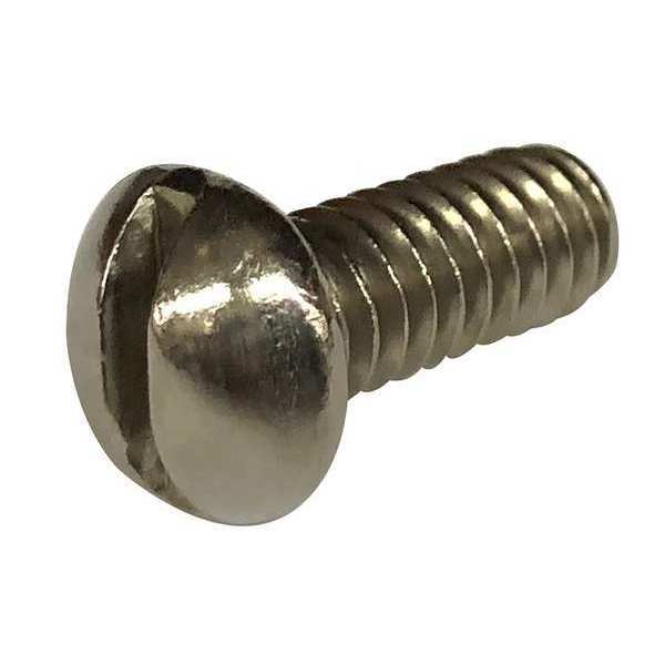 #10-32 x 3 in Slotted Round Machine Screw, Plain 18-8 Stainless Steel, 50 PK