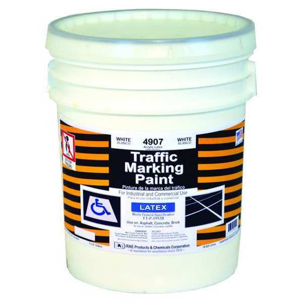 Traffic Zone Marking Paint, 5 gal., White, Latex Acrylic -Based