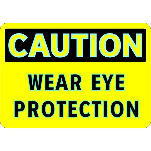 Caution Sign, 7 x 10In, BK/YEL, ENG, Text, 104929