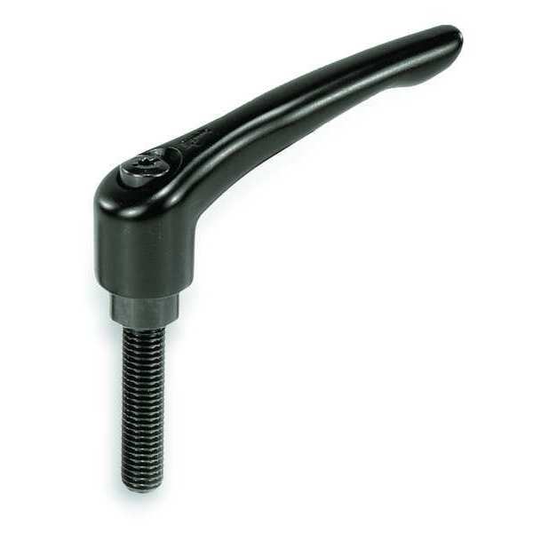 Adjustable Handle, Modern Design, Sz. 2, 1/4-20X15, Die Cast Zinc Black Satin, Comp: Steel