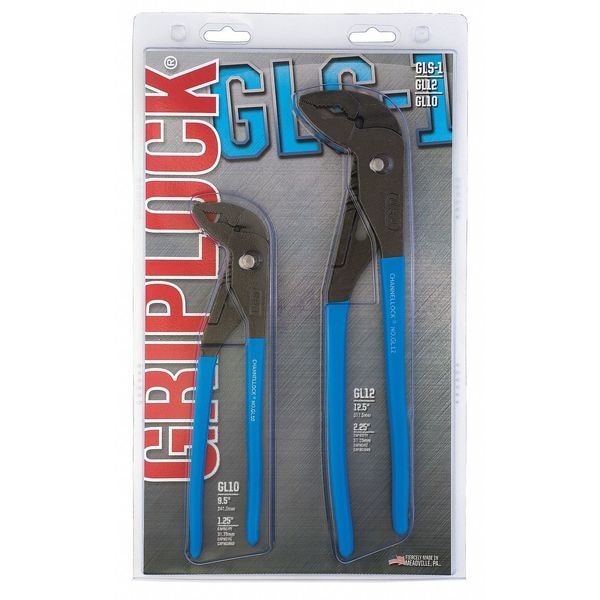 2 Piece Griplock Plastic Grip Tongue and Groove Plier Set Ergonomic Handle