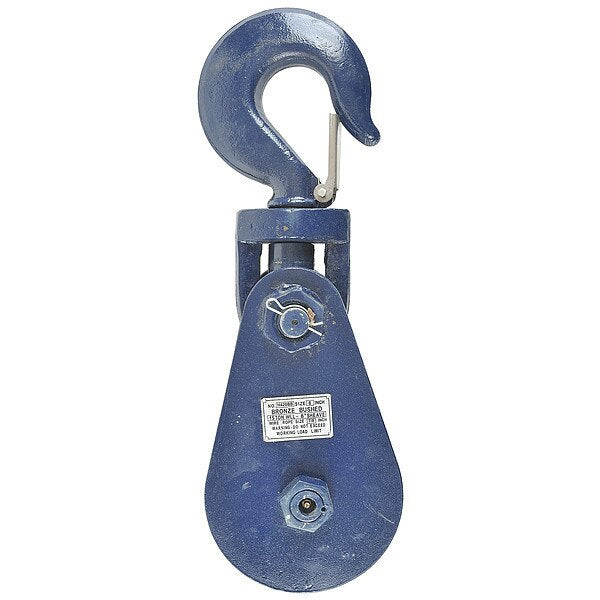 Snatch Block, Wire Rope, 7/8 in Max Cable Size, 30,000 lb Max Load, Painted