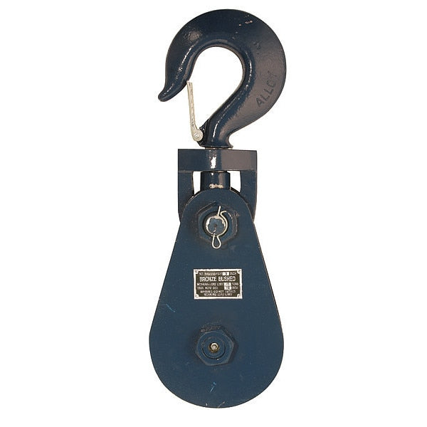 Snatch Block, Wire Rope, 7/8 in Max Cable Size, 30,000 lb Max Load, Painted