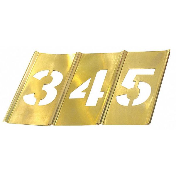 Stencil Set, Numbers, Brass, 10011