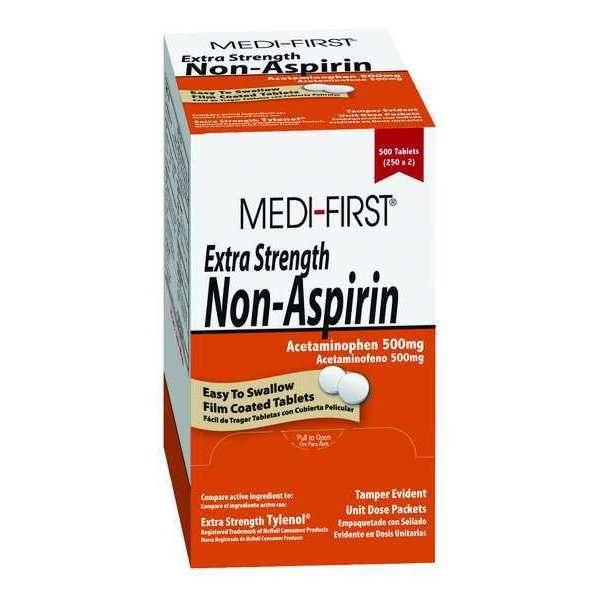 Extra Strength Non-Aspirin, 500mg, PK250 (125 pks of 2)