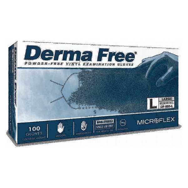 Vinyl Exam Gloves, Vinyl, Powder Free, Clear, S, 100 PK