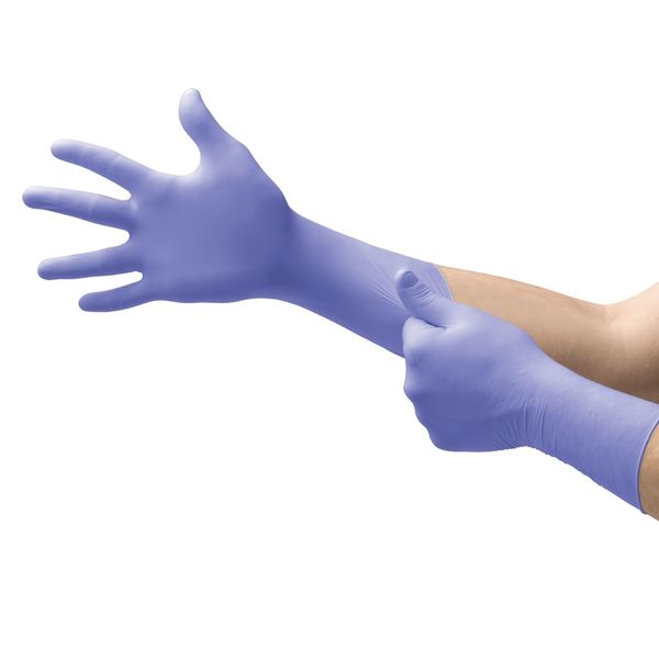 Exam Gloves with Advanced Barrier Protection, Nitrile, Powder Free, Violet Blue, L, 50 PK