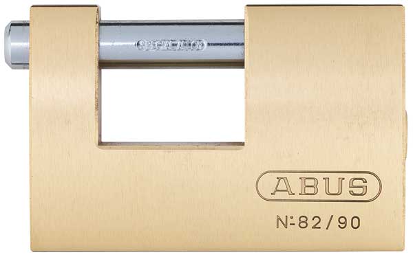 Padlock, Keyed Different, Shutter Shackle, Brass Body, Steel Shackle, 13/16 in W