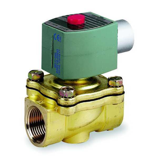 120V AC, Brass Solenoid Valve, 3/4 in Pipe Size, 5 psi Min Op Pressure Differential