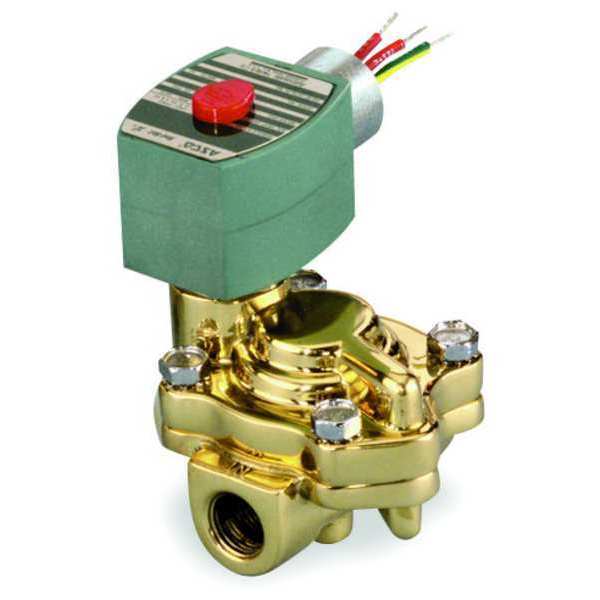 120V AC Brass Slow Closing Solenoid Valve, Normally Closed, 1/2 in Pipe Size