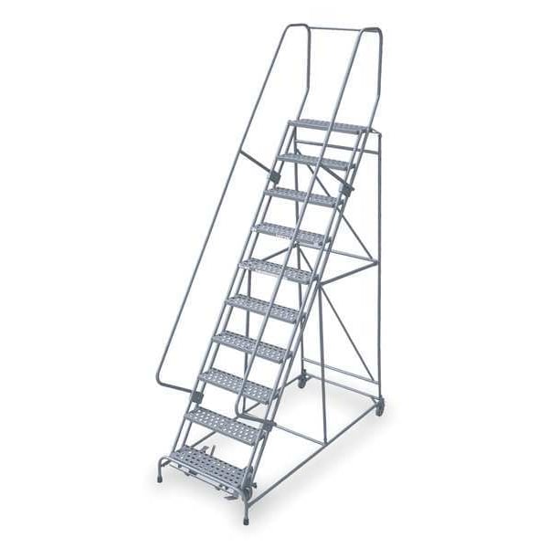 130 in H Steel Rolling Ladder, 10 Steps