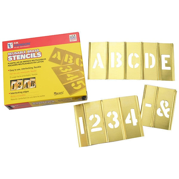 Interlocking Stncls, Numb & Letters, Brass, 10073