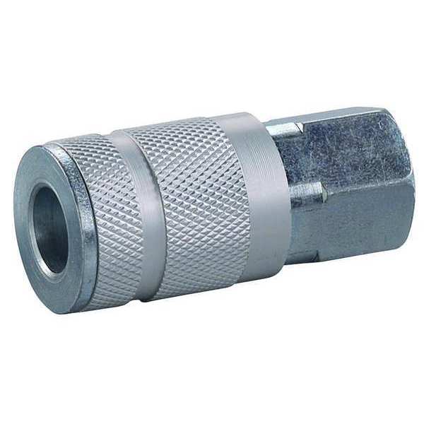 Quick Connect Hose Coupling, 1/4 in Body Size, 1/4 in Hose Fitting Size, Sleeve, 30E653