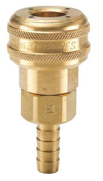 Coupler Body, Brass, Hose Barb, 25 cfm