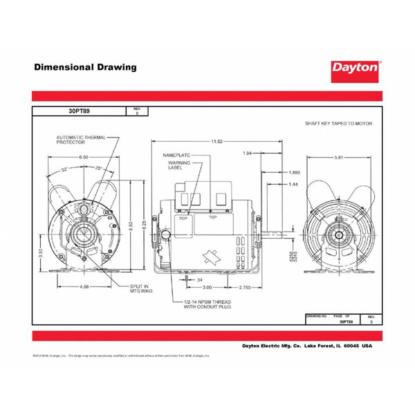 MTR, CS/CR, ODP, 3/4 HP, 3450, 56, EFF 76.2