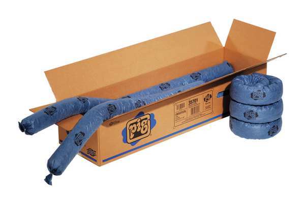 Sorbents, 9 gal/pk; 0.75 gal/sock, Universal Absorbed, Blue, Gray, Polypropylene, 12 PK