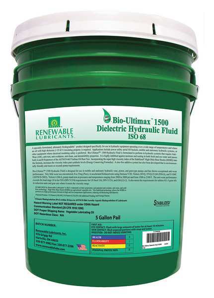 5 gal Bio-Ultimax 1500 Dielectric Hydraulic Fluids Pail
