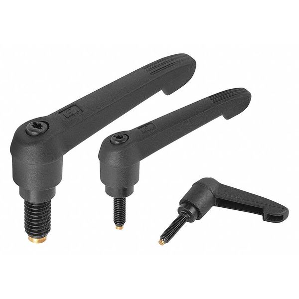 Adjustable Handle with Non-Marring Brass Tip, Size 1, M05X50, Form A, Handle Plastic, Black RAL 7021