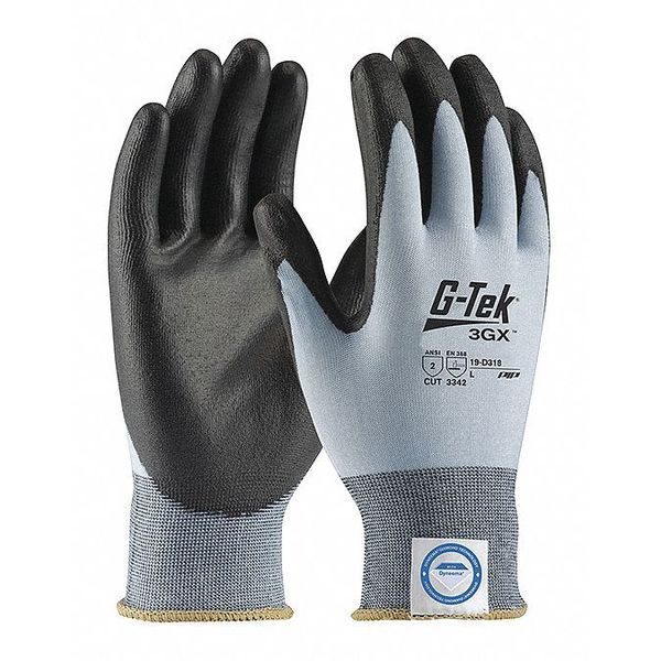 Cut Resistant Coated Gloves, A2 Cut Level, Polyurethane, S, 1 PR