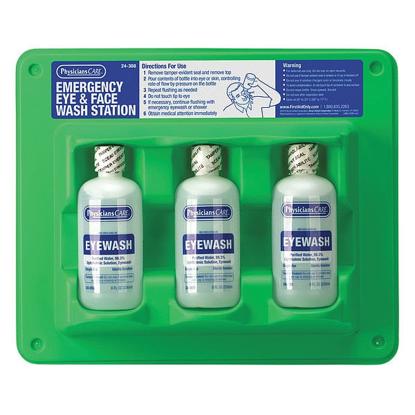 Eye Wash Station, 8 oz., 11inHx12inWx2inD