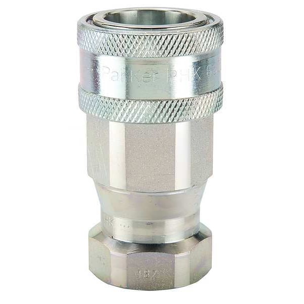 Hydraulic Quick Connect Hose Coupling, Steel Body, Sleeve Lock, 1-1/16