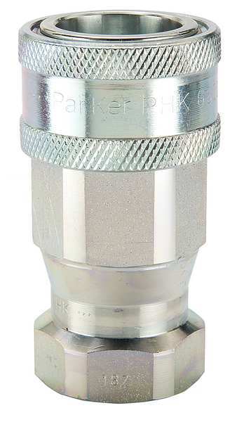 Hydraulic Quick Connect Hose Coupling, Steel Body, Sleeve Lock, 1/4