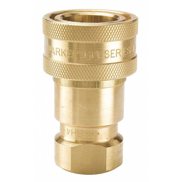 Hydraulic Quick Connect Hose Coupling, Brass Body, Sleeve Lock, 1