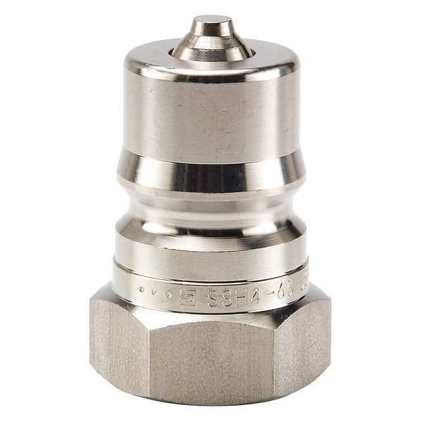 Hydraulic Quick Connect Hose Coupling, 316 Stainless Steel Body, Sleeve Lock, 1/4