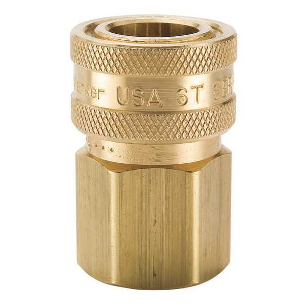 Hydraulic Quick Connect Hose Coupling, Brass Body, Sleeve Lock, 3/8
