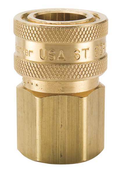 Hydraulic Quick Connect Hose Coupling, Brass Body, Sleeve Lock, 1/2