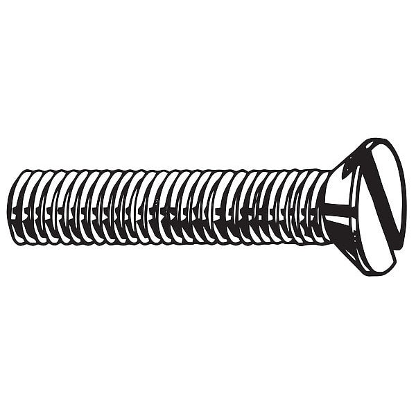 #8-32 x 1-1/2 in Slotted Flat Machine Screw, Plain Brass, 50 PK
