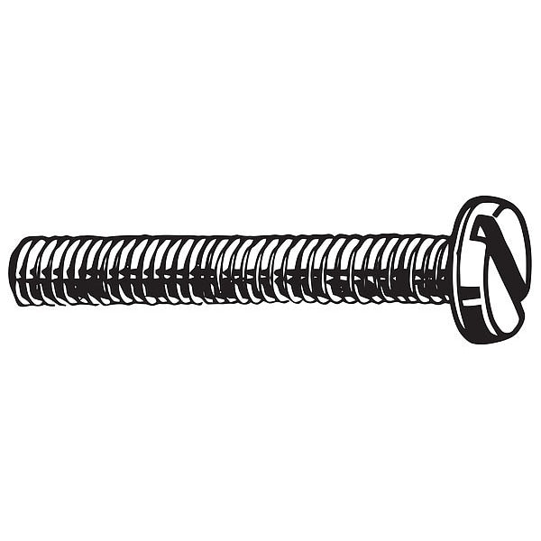 M3-0.50 x 12 mm Slotted Pan Machine Screw, Plain Brass, 50 PK