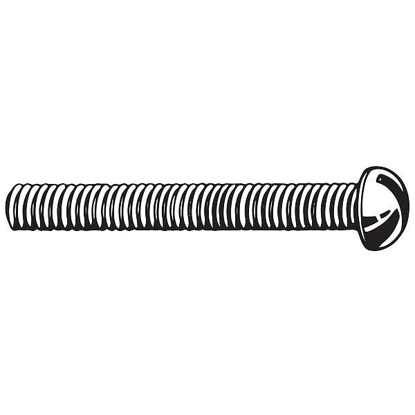 #10-24 x 7/8 in Slotted Round Machine Screw, Zinc Plated Steel, 100 PK