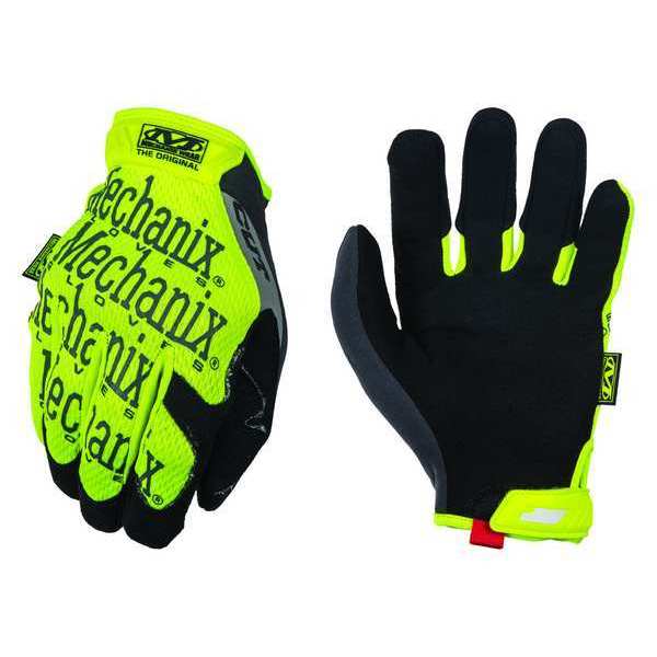 Hi-Vis Cut Resistant Gloves, A5 Cut Level, Uncoated, XL, 1 PR