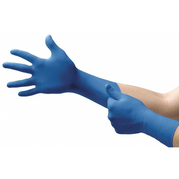 Exam Gloves, Nitrile, Powder Free, Blue, M, 100 PK