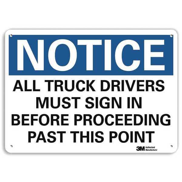 Notice Sign, 7 in H, 10 in W, Aluminum, Vertical Rectangle, English, U5-1056-RA_10X7