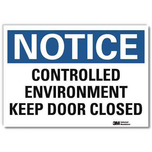 Notice Sign, 10 in H, 14 in W, Reflective Sheeting, Horizontal Rectangle, English, U5-1112-RD_14X10