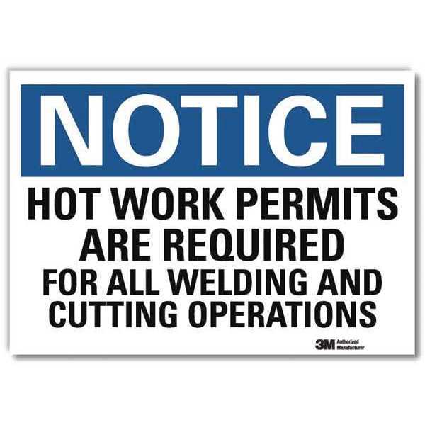 Notice Sign, 10 in H, 14 in W, Reflective Sheeting, Horizontal Rectangle, English, U5-1271-RD_14X10