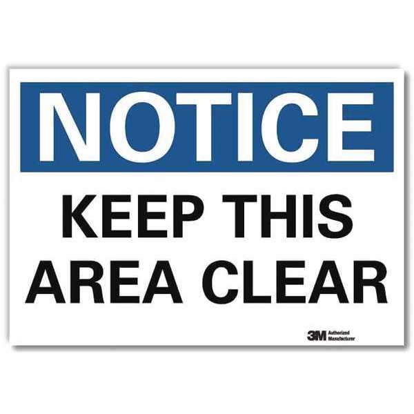 Notice Sign, 10 in H, 14 in W, Reflective Sheeting, Horizontal Rectangle, English, U5-1294-RD_14X10