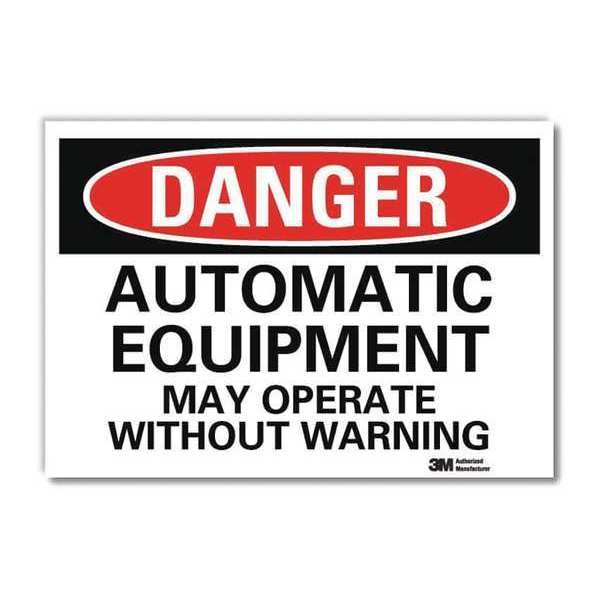 Danger Sign, 7 in Height, 10 in Width, Reflective Sheeting, Vertical Rectangle, English