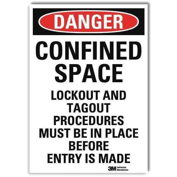 Danger Sign, Slf-Adhesv Mount, 10inWx14inH, U3-1221-RD_10X14