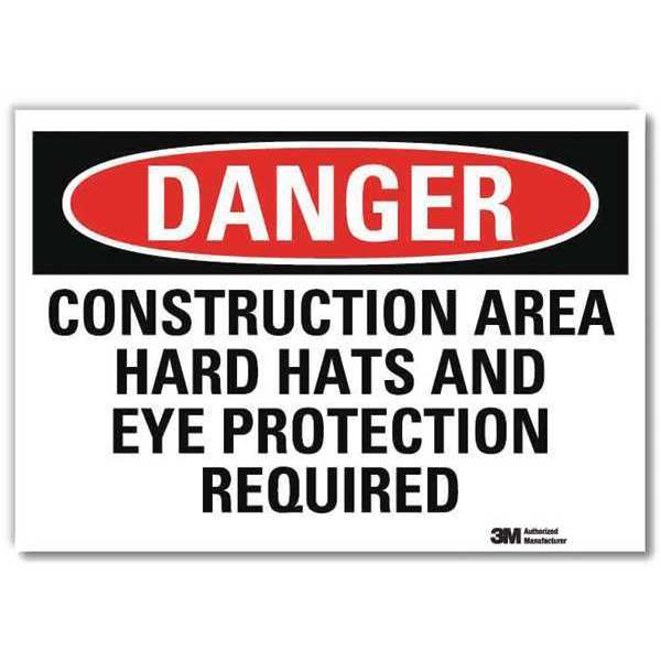 Danger Sign, Self-Adhesv Mount, 7inWx5inH, U3-1241-RD_7X5