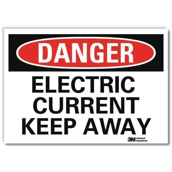 Danger Sign, Self-Adhesv Mount, 7inWx5inH, U3-1392-RD_7X5