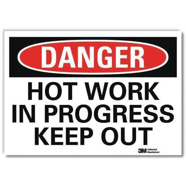 Danger Sign, 7 in H, 10 in W, Reflective Sheeting, Vertical Rectangle, English, U3-1663-RD_10X7