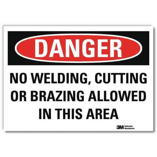 Danger Sign, 10 in Height, 14 in Width, Reflective Sheeting, Horizontal Rectangle, English